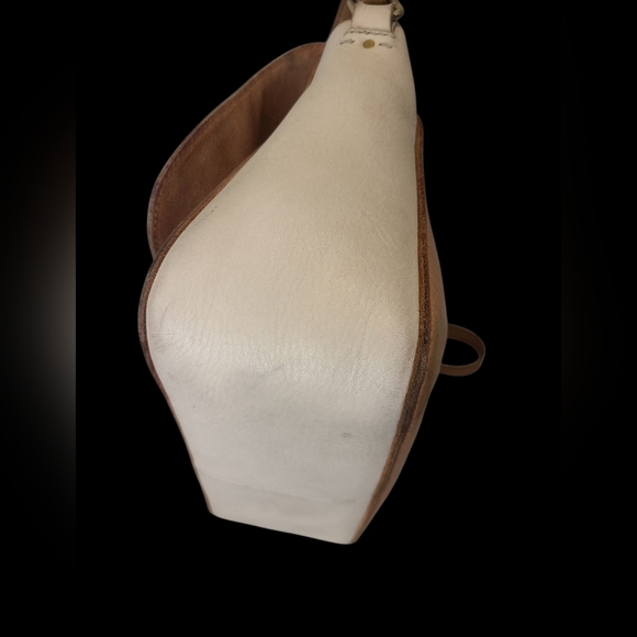 Madewell Abroad Classic Tan And Cream Thick Leather Shoulder/ Crossbody Bag - Picture 6 of 10